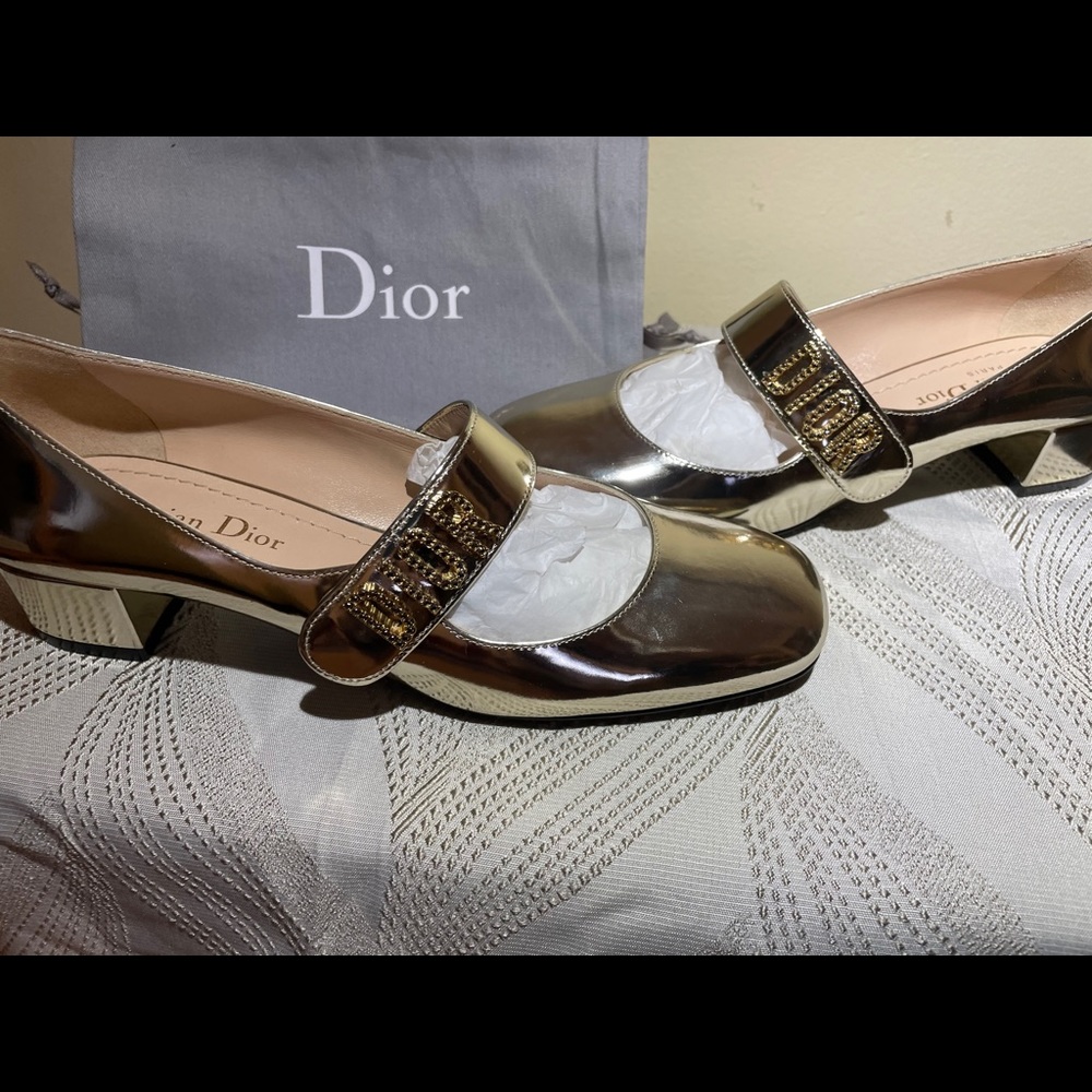 Christian Dior Stardust Gold Baby-D Ballerina shoe